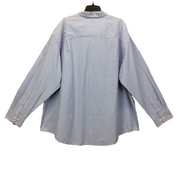 Izod Button Down Shirt Men's Size 3XL Blue Pink Check Business Casual Travel - Picture 8 of 8